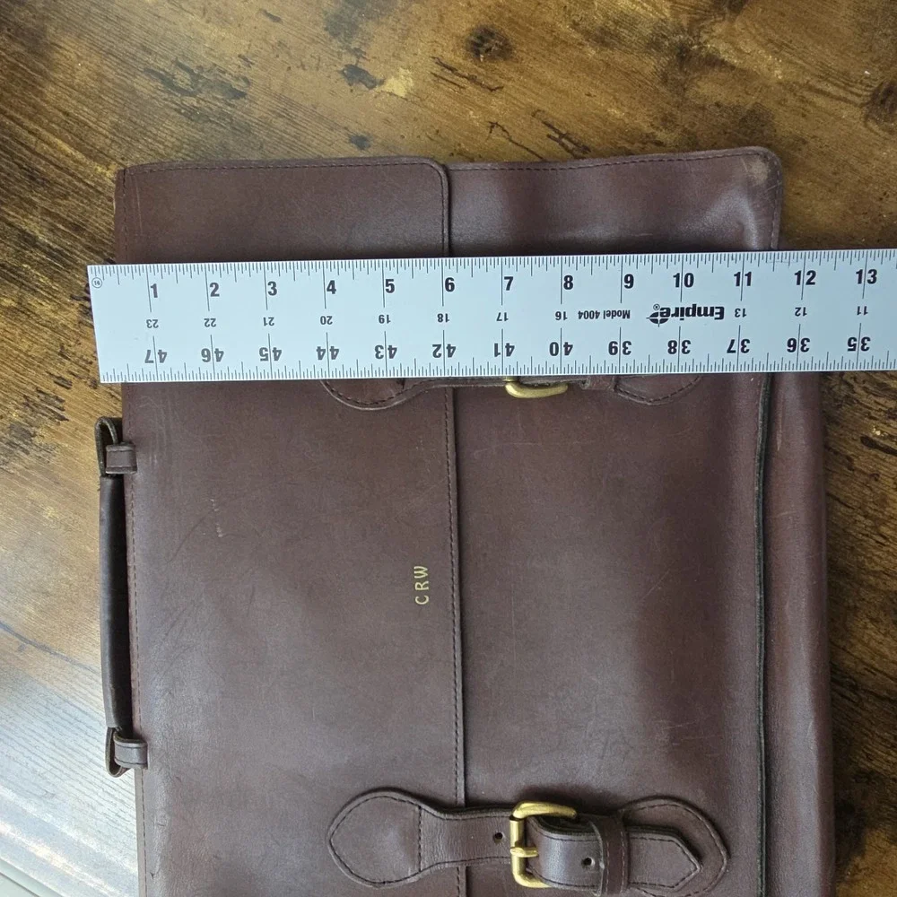 Vintage Kelly's Leathers Briefcase 16x12‎ Brown Leather Satchel USA Richmond IL